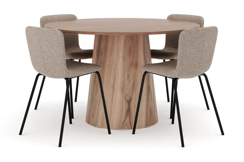 Lanzo Spisebord 120 cm med 4 Katy Spisestoler, undefined