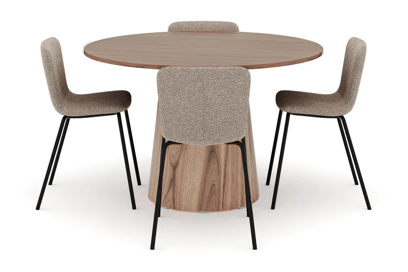 Lanzo Spisebord 120 cm med 4 Katy Spisestoler - Møbler - Bord - Spisegrupper