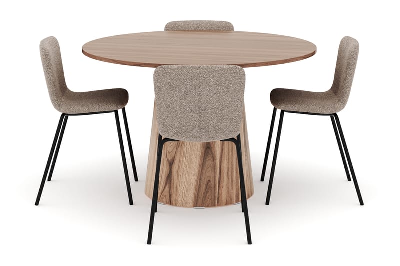 Lanzo Spisebord 120 cm med 4 Katy Spisestoler - Møbler - Bord - Spisegrupper