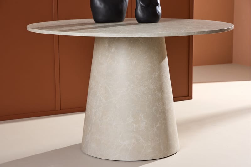 Lanzo Spisebord 120 cm Rundt - Beige - Møbler - Bord - Spisebord & kjøkkenbord