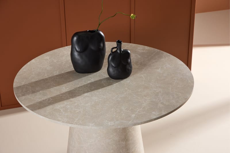 Lanzo Spisebord 120 cm Rundt - Beige - Møbler - Bord - Spisebord & kjøkkenbord