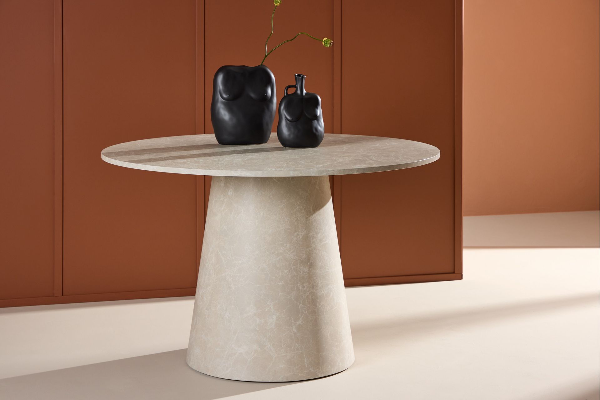 Lanzo Spisebord 120 cm Rundt - Beige - Møbler - Bord - Spisebord & kjøkkenbord