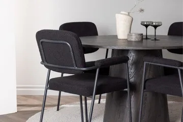 Lanzo Spisegruppe 120 cm Rund med 4 Yesterday Stoler - Sort - Møbler - Bord - Spisegrupper