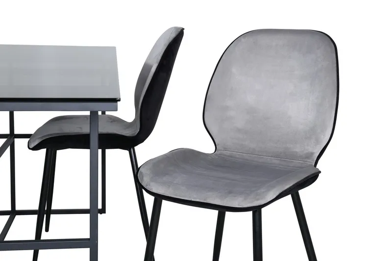 Leif Rektangulær Spisegruppe 200 cm med 4 Emma Spisestoler - lysegrå - Møbler - Bord - Spisegrupper