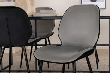 Leif Rektangulær Spisegruppe 200 cm med 4 Emma Spisestoler - lysegrå - Møbler - Bord - Spisegrupper