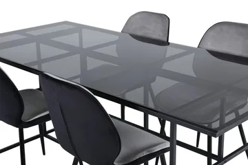 Leif Rektangulær Spisegruppe 200 cm med 4 Emma Spisestoler - lysegrå - Møbler - Bord - Spisegrupper