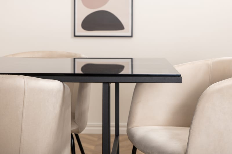 Leif Spisegruppe 200 cm Rektangulær med 6 Berit Stoler - Beige - Møbler - Bord - Spisegrupper