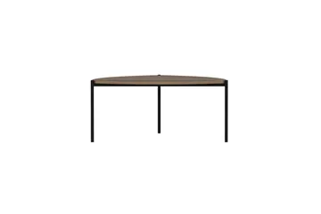 Lenny Ovalt Salongbord Valnøtt 90 cm i Tre med Trekantet Bordplate - Brun - Møbler - Bord - Sofabord