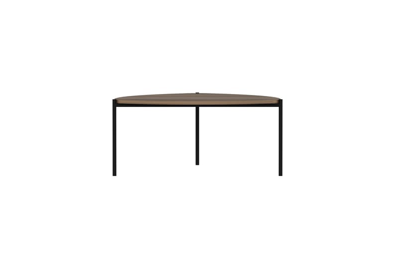 Lenny Ovalt Salongbord Valnøtt 90 cm i Tre med Trekantet Bordplate - Brun - Møbler - Bord - Sofabord