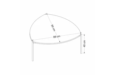 Lenny Ovalt Salongbord Valnøtt 90 cm i Tre med Trekantet Bordplate - Brun - Møbler - Bord - Sofabord