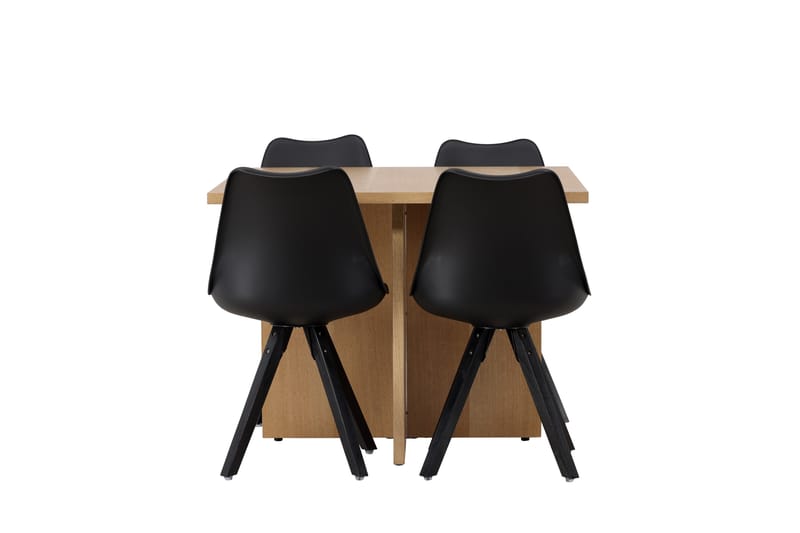 Leo Spisegruppe 100 cm Rektangulær med 4 Zeno Stoler - Sort - Møbler - Bord - Spisegrupper
