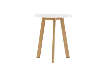 Leonora Lite Rundt Spisebord 65 cm med Tre- og Eketreutseende - Hvit - Møbler - Bord - Spisebord & kjøkkenbord