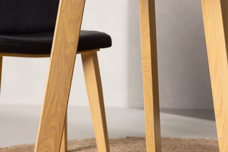 Leonora Lite Rundt Spisebord 65 cm med Tre- og Eketreutseende - Hvit - Møbler - Bord - Spisebord & kjøkkenbord