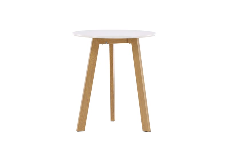 Leonora Lite Rundt Spisebord 65 cm med Tre- og Eketreutseende - Hvit - Møbler - Bord - Spisebord & kjøkkenbord