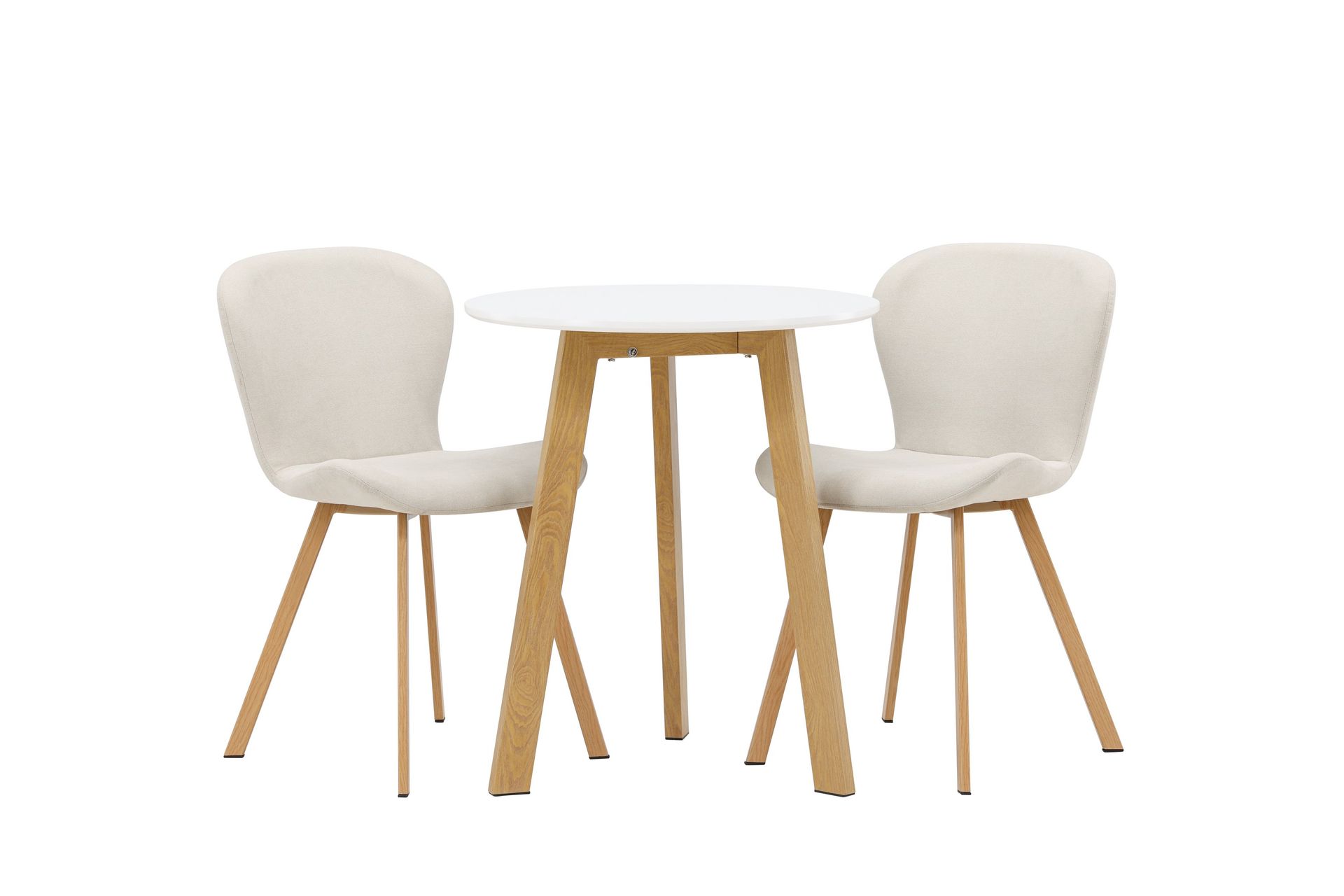 Leonora Matgruppe 65 cm Rund med 2 Lilja Stoler - Hvid - Møbler - Bord - Spisegrupper