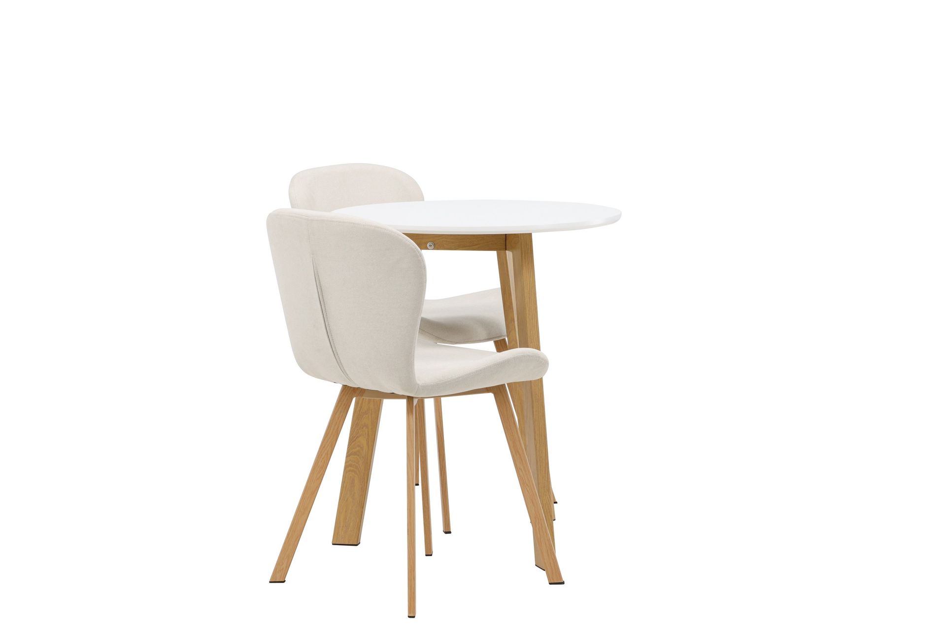 Leonora Matgruppe 65 cm Rund med 2 Lilja Stoler - Hvid - Møbler - Bord - Spisegrupper