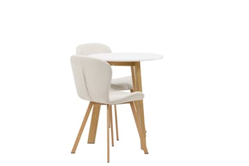 Leonora Matgruppe 65 cm Rund med 2 Lilja Stoler - Hvid - Møbler - Bord - Spisegrupper