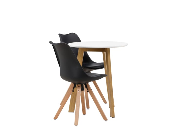 Leonora Spisegruppe 65 cm Rund med 2 Zeno Stoler - Sort - Møbler - Bord - Spisegrupper