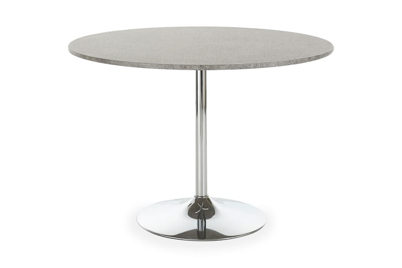 Levente Spisebord Rund 110 cm bord - Grå / Krom - Spisebord & kjøkkenbord