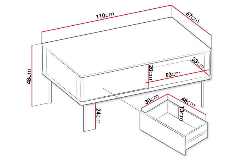 Levisa Sofabord 110 cm - Cashmere - Møbler - Bord - Sofabord