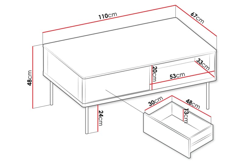 Levisa Sofabord 110 cm - Cashmere - Møbler - Bord - Sofabord