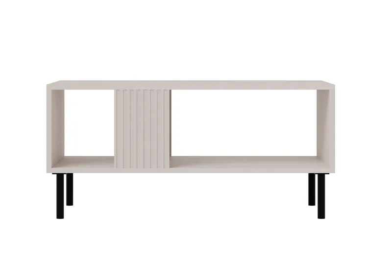 Lionel 92 cm Rektangulært Sofabord med Hyller i Malt Tre, Beige