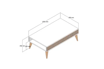 Lissione Sofabord 105 cm - Valnøtt/Beige - Møbler - Bord - Sofabord