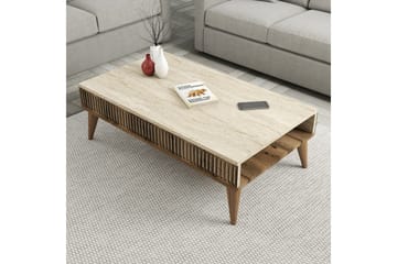 Lissione Sofabord 105 cm - Valnøtt/Beige - Møbler - Bord - Sofabord