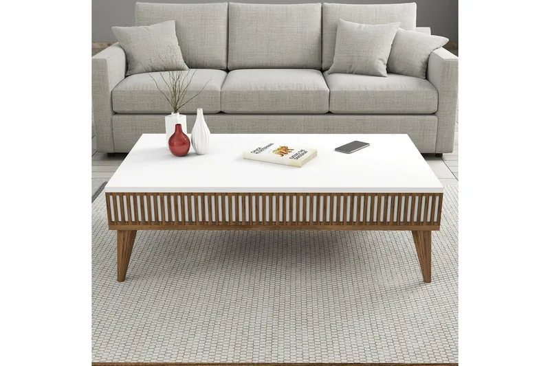 Lissione Sofabord 105 cm - Valnøtt/Hvit - Møbler - Bord - Sofabord