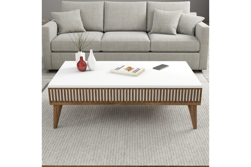 Lissione Sofabord 105 cm - Valnøtt/Hvit - Møbler - Bord - Sofabord