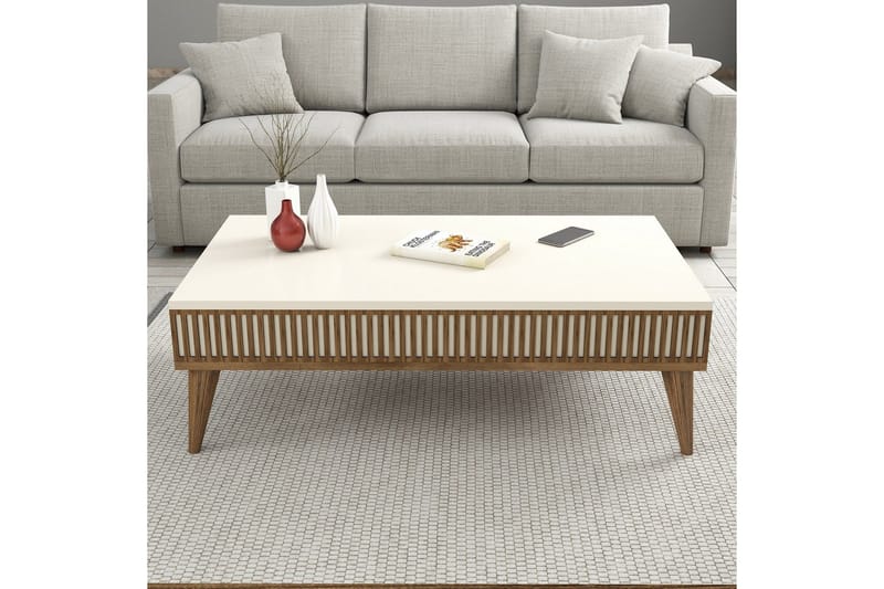 Lissione Sofabord 105 cm - Valnøtt/Krem - Møbler - Bord - Sofabord