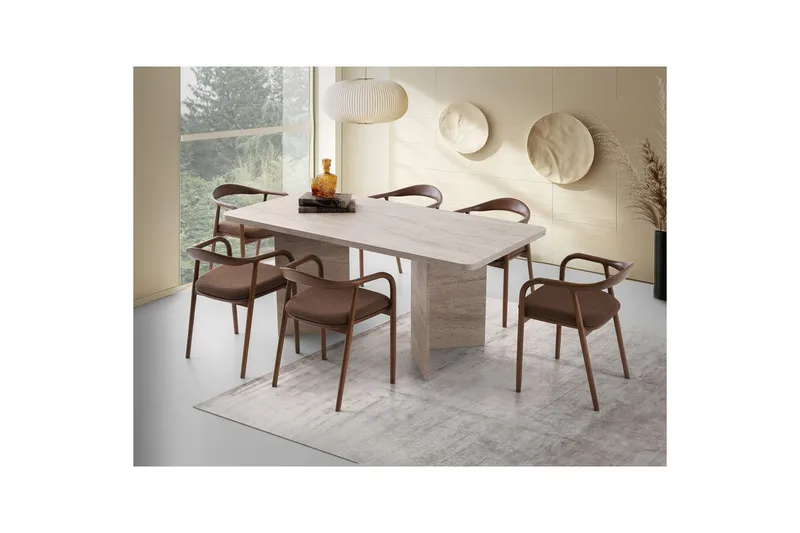 Loftia Spisebord 180 cm Rektangulær - Travertin - Møbler - Bord - Spisebord & kjøkkenbord