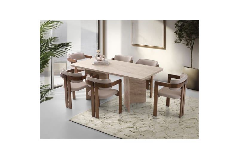 Loftia Spisebord 180 cm Rektangulær - Travertin - Møbler - Bord - Spisebord & kjøkkenbord
