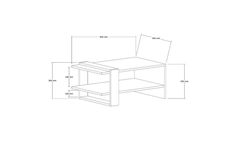 Lorva Stuebord 80 cm - Antrasitt/Hvit - Møbler - Bord - Sofabord