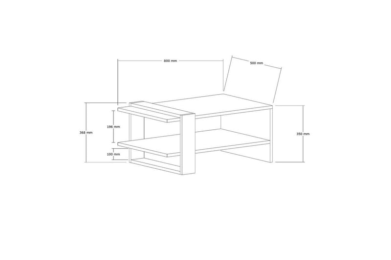 Lorva Stuebord 80 cm - Antrasitt/Hvit - Møbler - Bord - Sofabord
