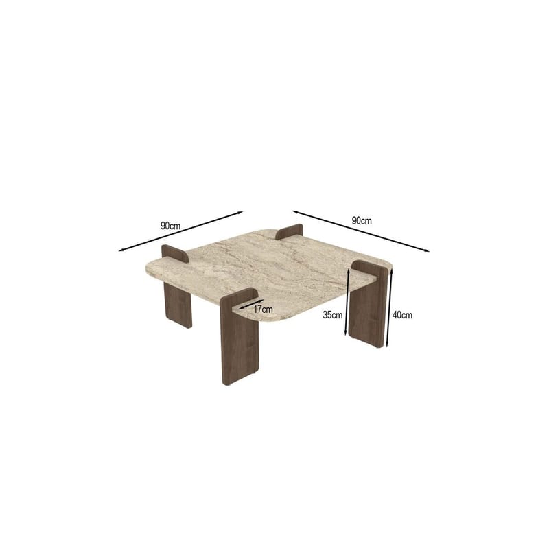 Lorvenor Sofabord 90 cm - Mørkebrun - Møbler - Bord - Sofabord