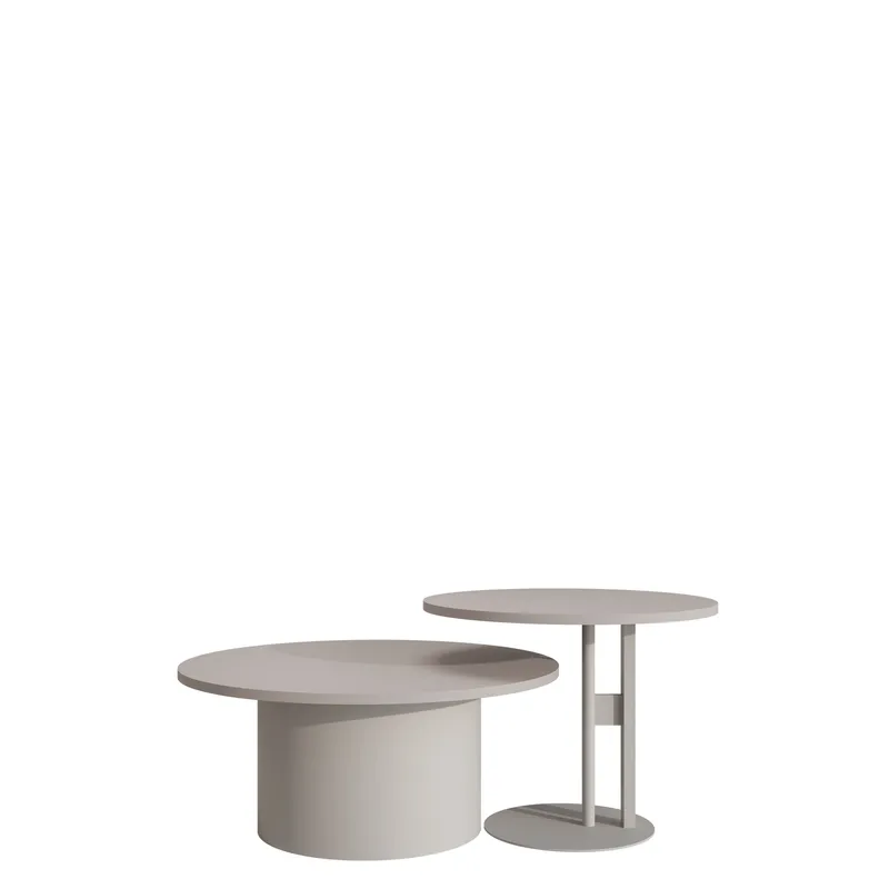 Lorvyn Sett med bord rundt 58/75 cm - Beige - Møbler - Bord - Sofabord