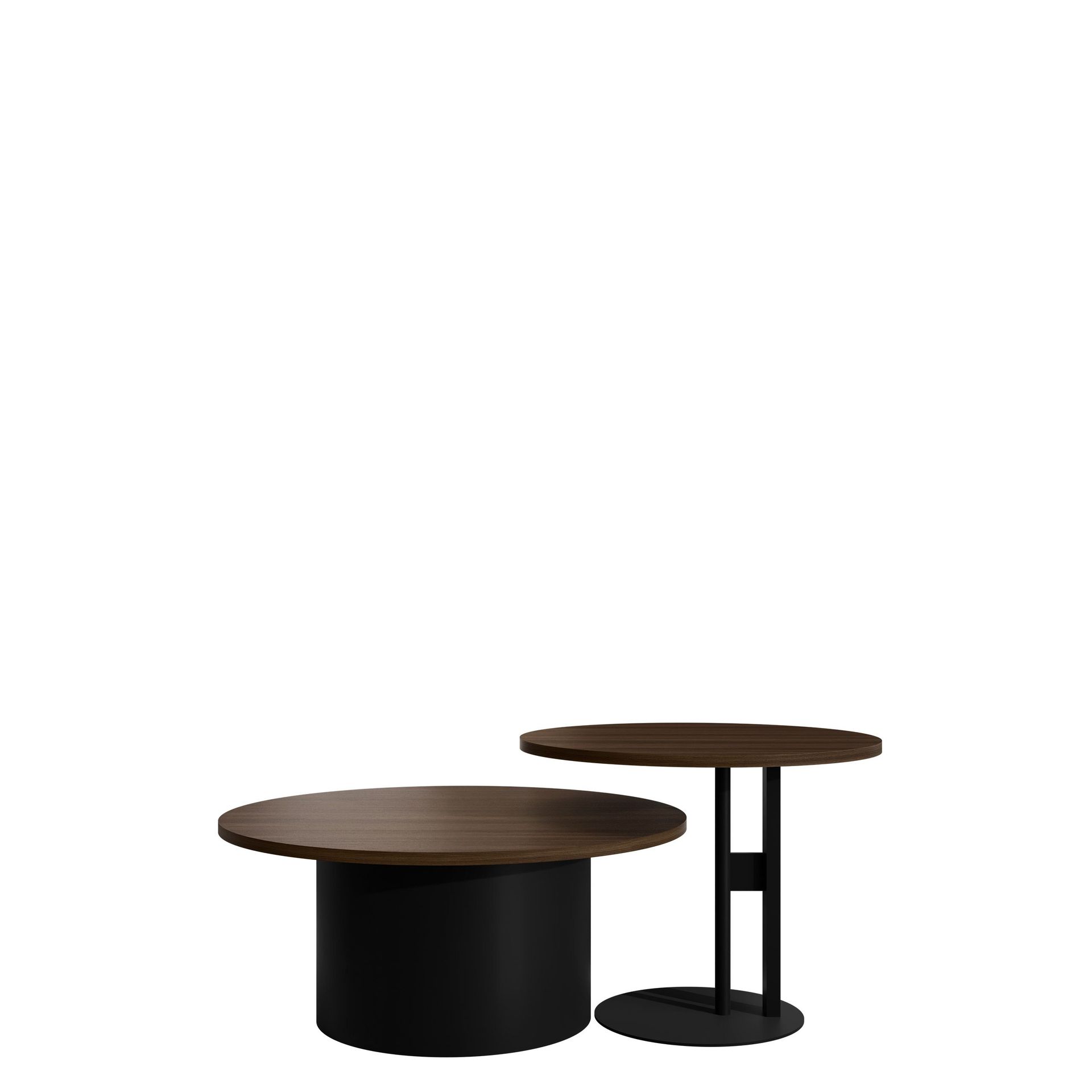 Lorvyn Sett med bord rundt 58/75 cm - Brun, svart