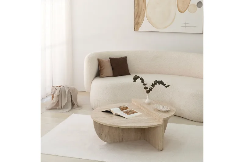 Louvrall Sofabord 90 cm - Beige - Møbler - Bord - Sofabord