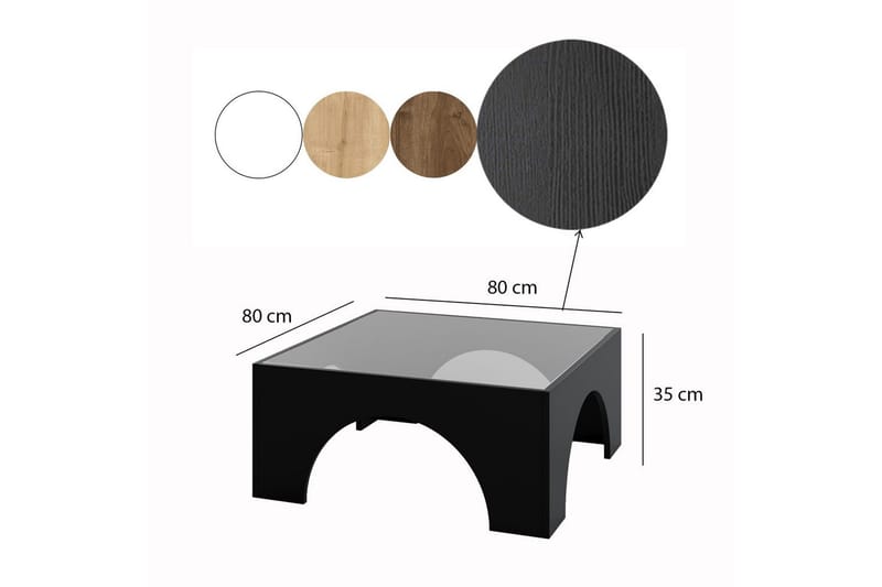 Lowan Stuebord 80 cm - Sort - Møbler - Bord - Sofabord