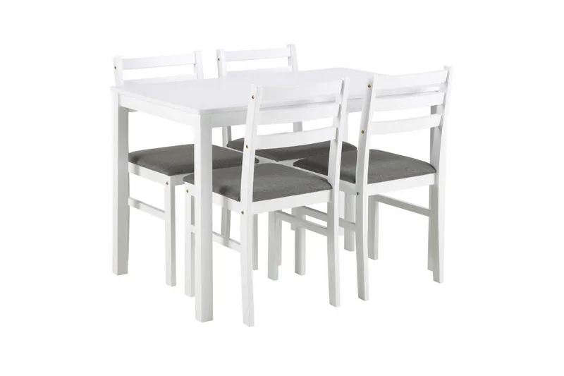 Lumino Spisegruppe 110 Cm + 4 Spisestoler, Hvit