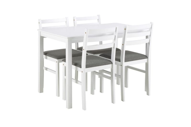 Lumino Spisegruppe 110 Cm + 4 Spisestoler - Hvit - Møbler - Bord - Spisegrupper
