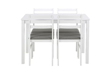 Lumino Spisegruppe 110 cm + 4 stk. Spisestoler - Hvit - Møbler - Bord - Spisegrupper