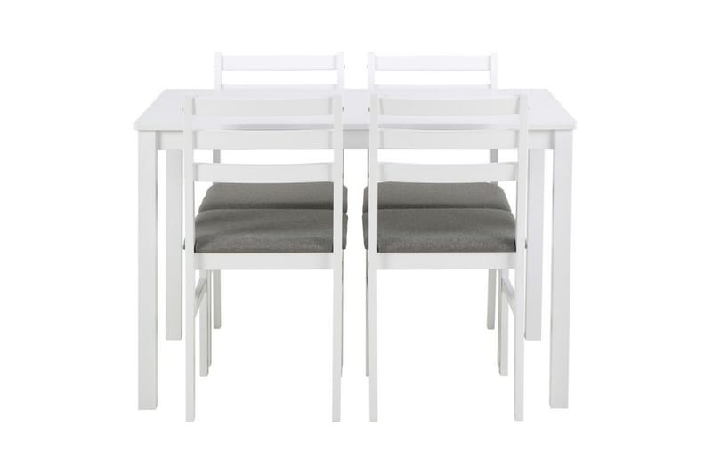 Lumino Spisegruppe 110 cm + 4 stk. Spisestoler - Hvit - Møbler - Bord - Spisegrupper