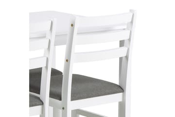 Lumino Spisegruppe 110 cm + 4 stk. Spisestoler - Hvit - Møbler - Bord - Spisegrupper