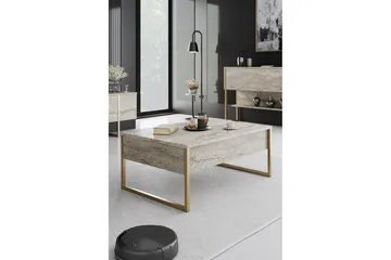 Luxe 90 cm Rektangulært Salongbord i Tre - Beige - Møbler - Bord - Sofabord