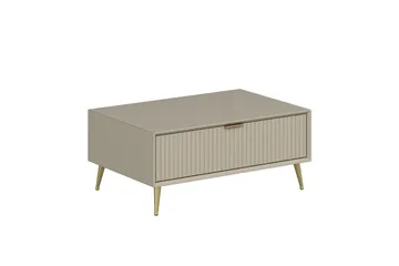 Luxe 90 cm Rektangulært Salongbord med Skuffer i Tre - Beige - Møbler - Bord - Sofabord