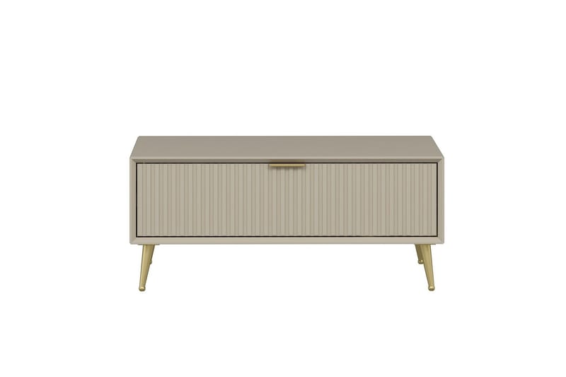 Luxe 90 cm Rektangulært Salongbord med Skuffer i Tre - Beige - Møbler - Bord - Sofabord