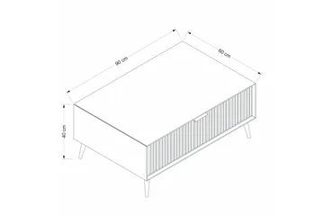 Luxe 90 cm Rektangulært Salongbord med Skuffer i Tre - Beige - Møbler - Bord - Sofabord