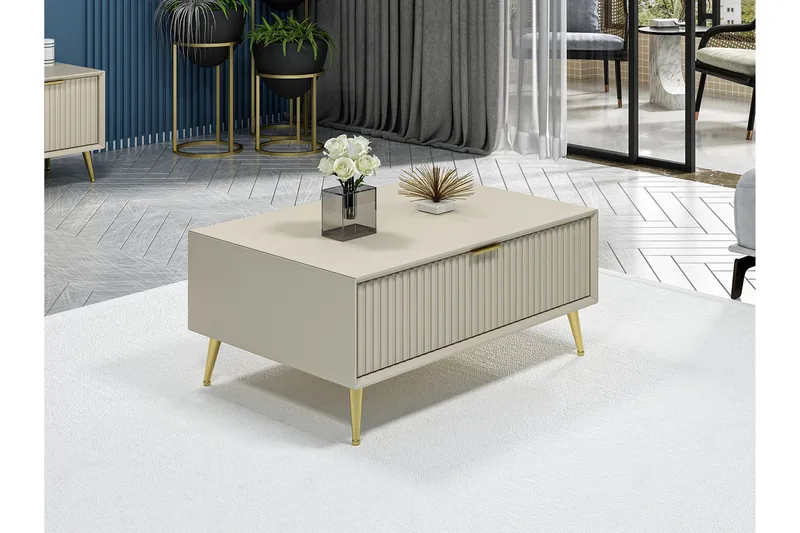 Luxe Sofabord 90 cm, Sandstein